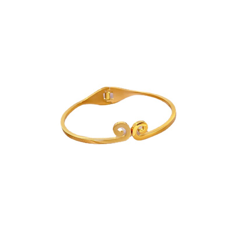 【 All-titanium Steel 】 European and American INS style light luxury titanium steel bracelet, minimalist cross-border tightening spell stainless steel bracelet Item Picture