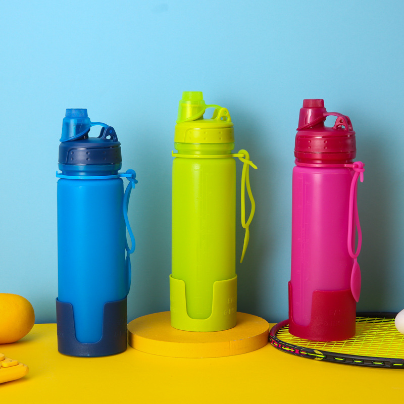 Camping foldable and stretchable large-capacity fitness and sports water bottle, creative foldable water cup details Picture