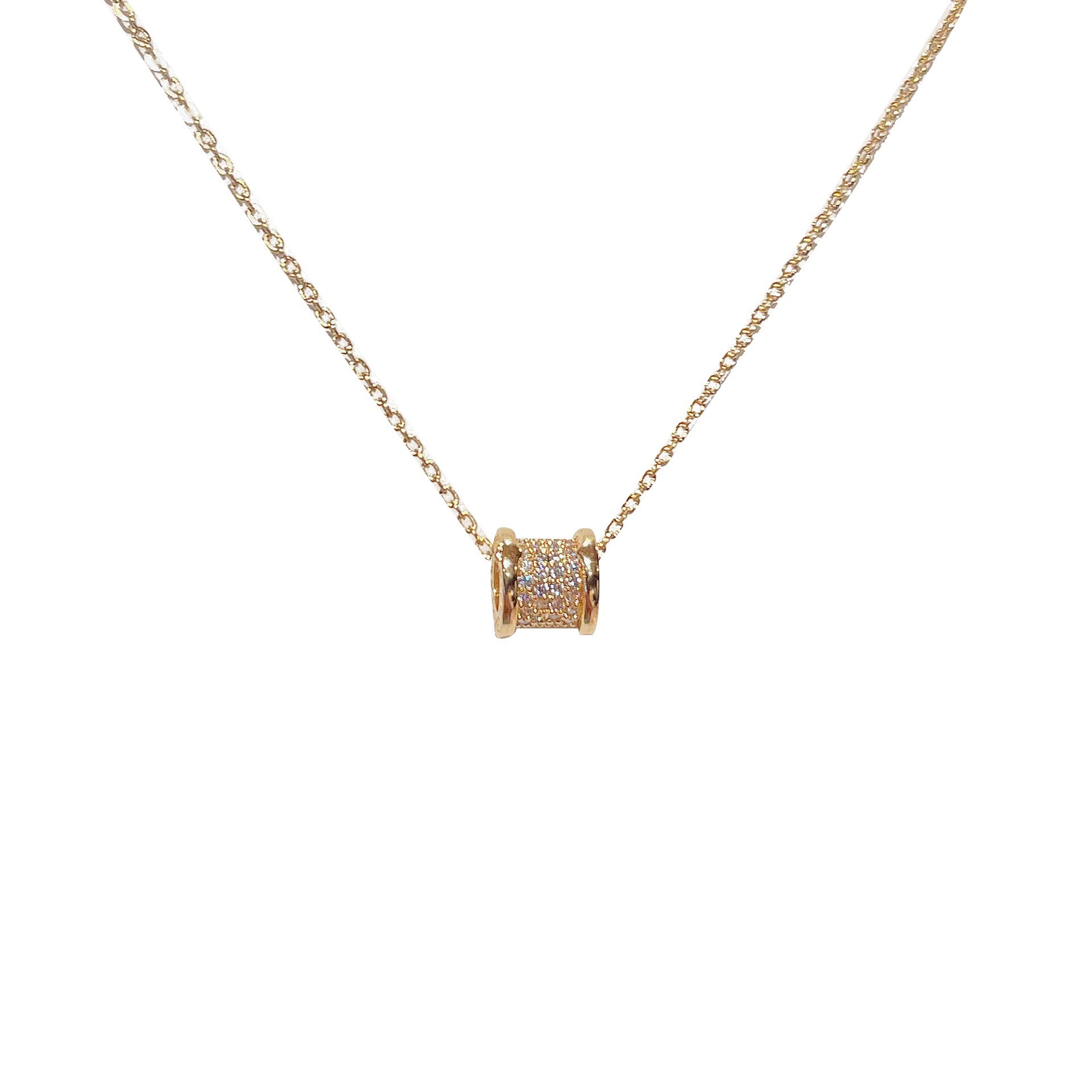 Korean diamond-encrusted pendant with a niche design sense, light luxury and versatile collarbone chain, high-end and elegant necklace, titanium steel wholesale for women Item Picture