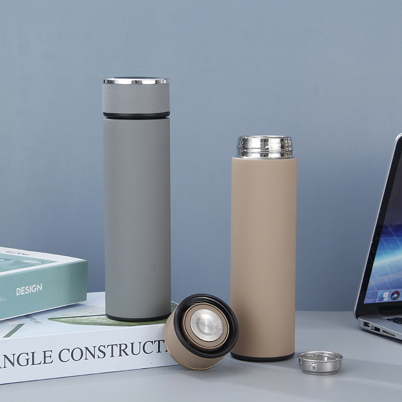 Tea-water separation brewing cup, 304 stainless steel insulated cup, solid-color simple business cup, men's and women's office water cup Specification drawing