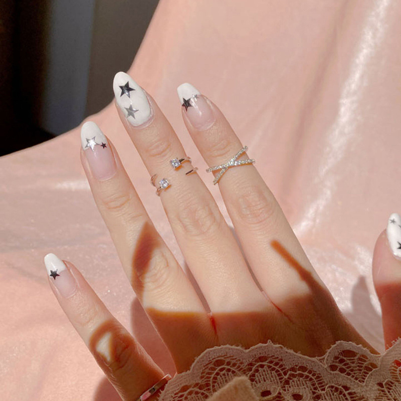 ins cold style, fashionable and exquisite zircon cross-opening ring, a unique and elegant female ring trend Specification drawing