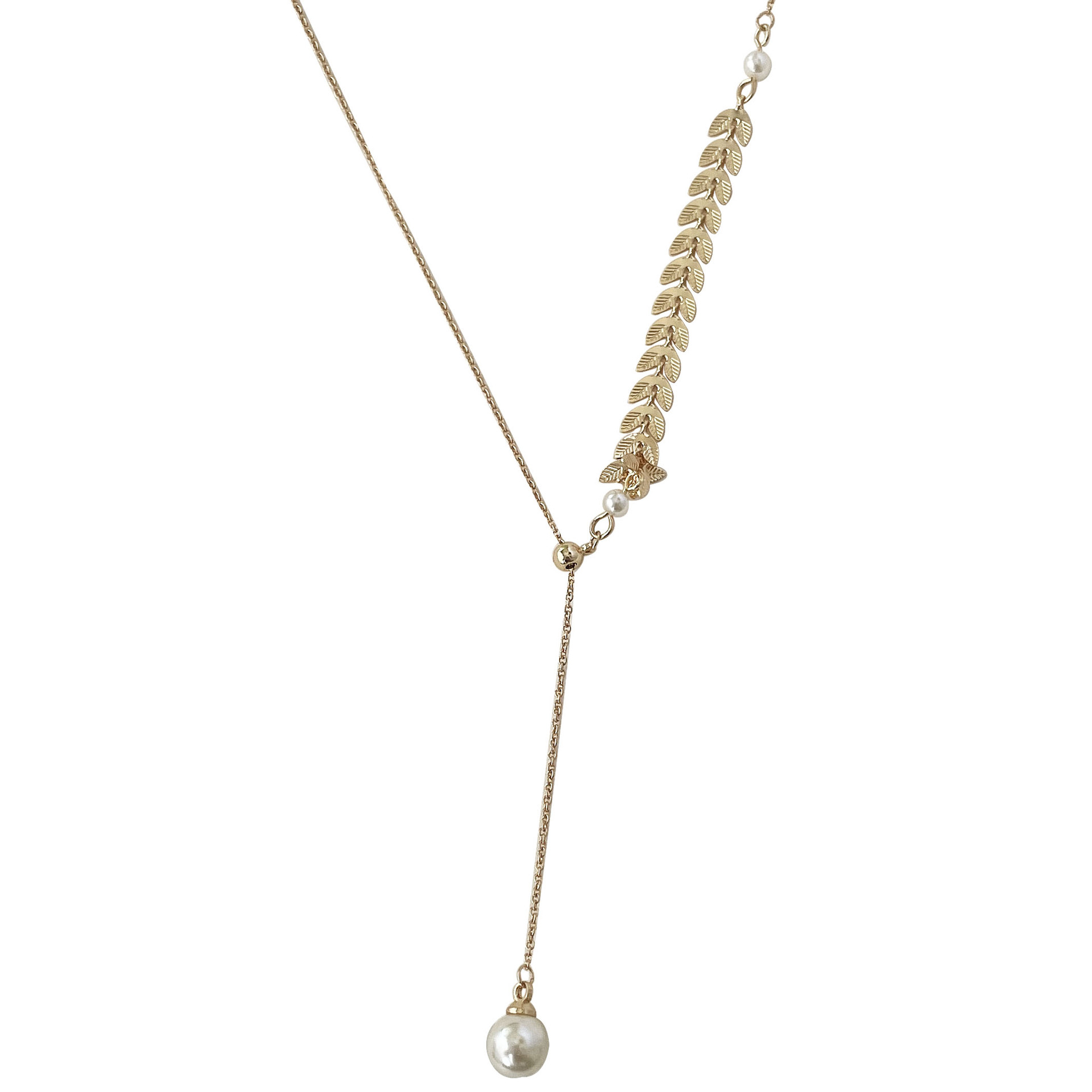 Light luxury and niche wheat ear pearl necklace for women, a new design sense for commuting collarbone chain in 2023, a popular decorative accessory Item Picture