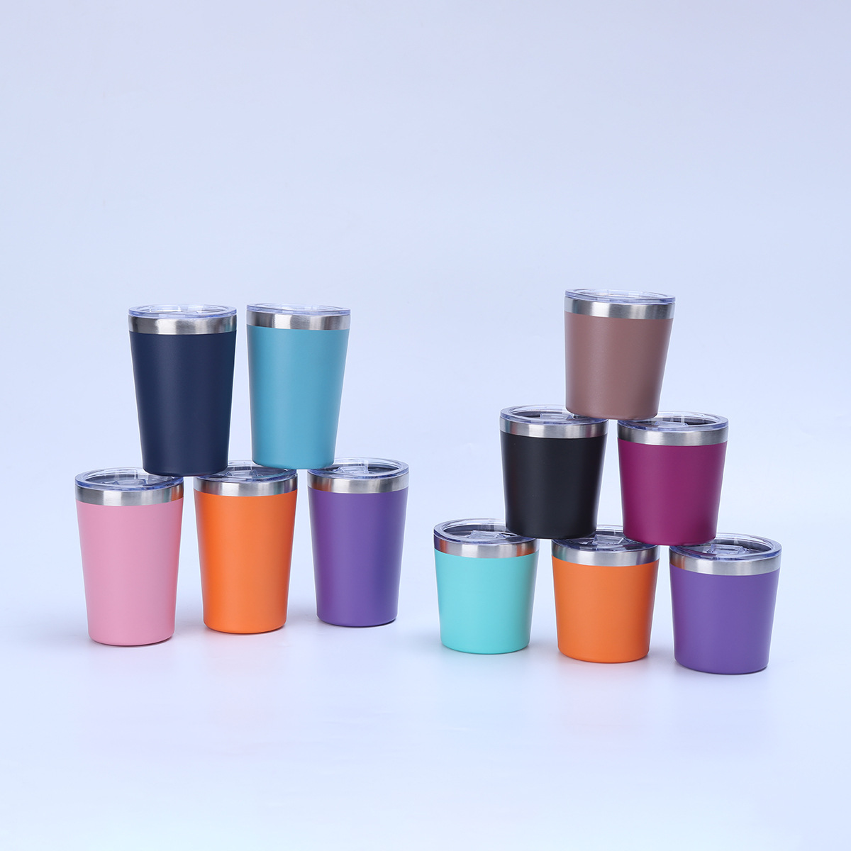 Factory direct supply of stainless steel vacuum double-layer insulated cups, outdoor high-appearance-level spray-painted cups, transparent cup LIDS, portable cups Specification drawing