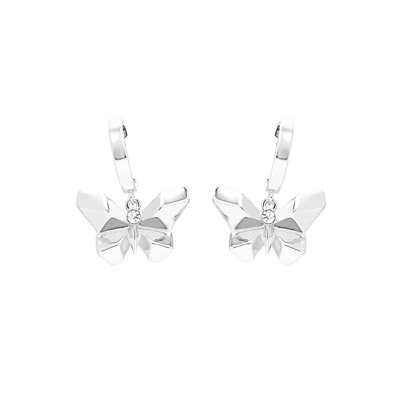 925 Silver Needle Cold Style Earrings, Women's origami Butterfly Summer High-end Style Earrings, original light luxury style exquisite earrings Item Picture
