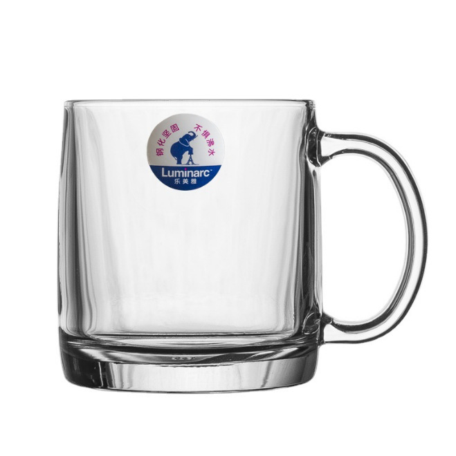 French bow and arrow transparent tempered glass handle cups, household heat-resistant milk cups, high-temperature resistant tea brewing cups, water cups wholesale Item Picture