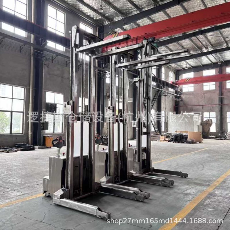 Non-standard 304 stainless steel wide fork leg stacker, 2-ton fully electric walking hydraulic loading and unloading forklift stacker Specification drawing
