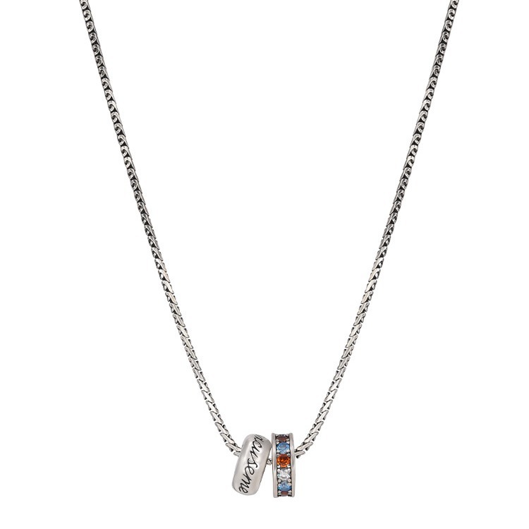 Simple letter color diamond necklace for women 2025 collarbone chain, new niche design sense hoodie chain wholesale accessory Item Picture
