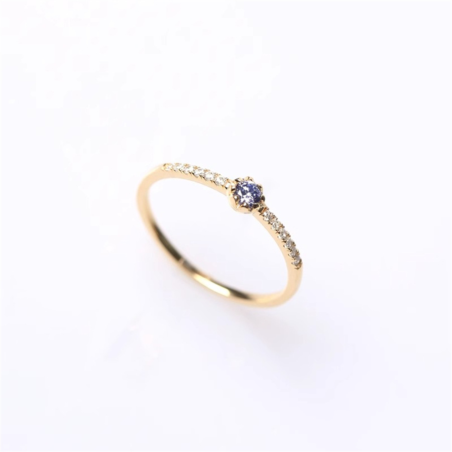 Iris Japanese-style retro super shiny blue-purple zircon ring, women's light luxury high-end exquisite open ring bracelet, trendy Item Picture