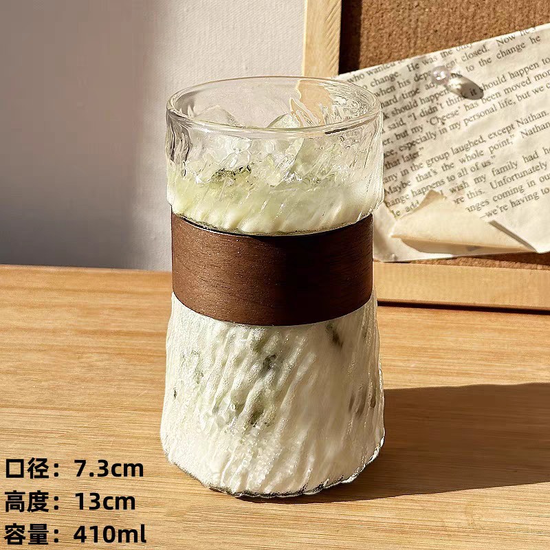 Zhuwei coffee cup, high appearance level office latte ice American heat-resistant transparent simple glass cup, heat-insulating cup details Picture