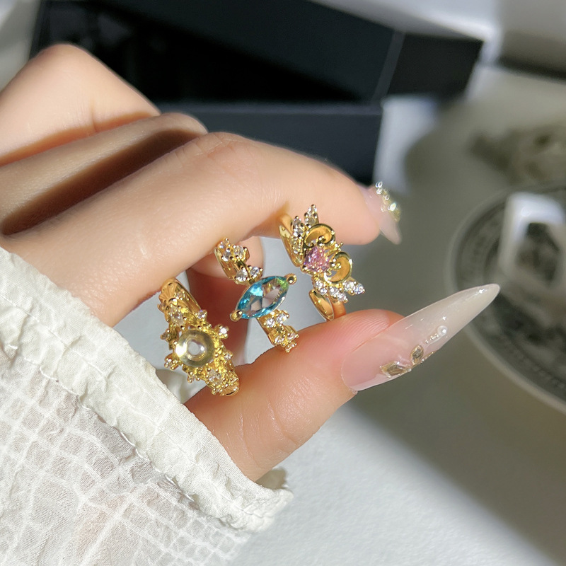 New summer accessories: Sweet love, pink diamond, fashionable and versatile ring, a light luxury and high-end ring with a unique feminine charm Specification drawing