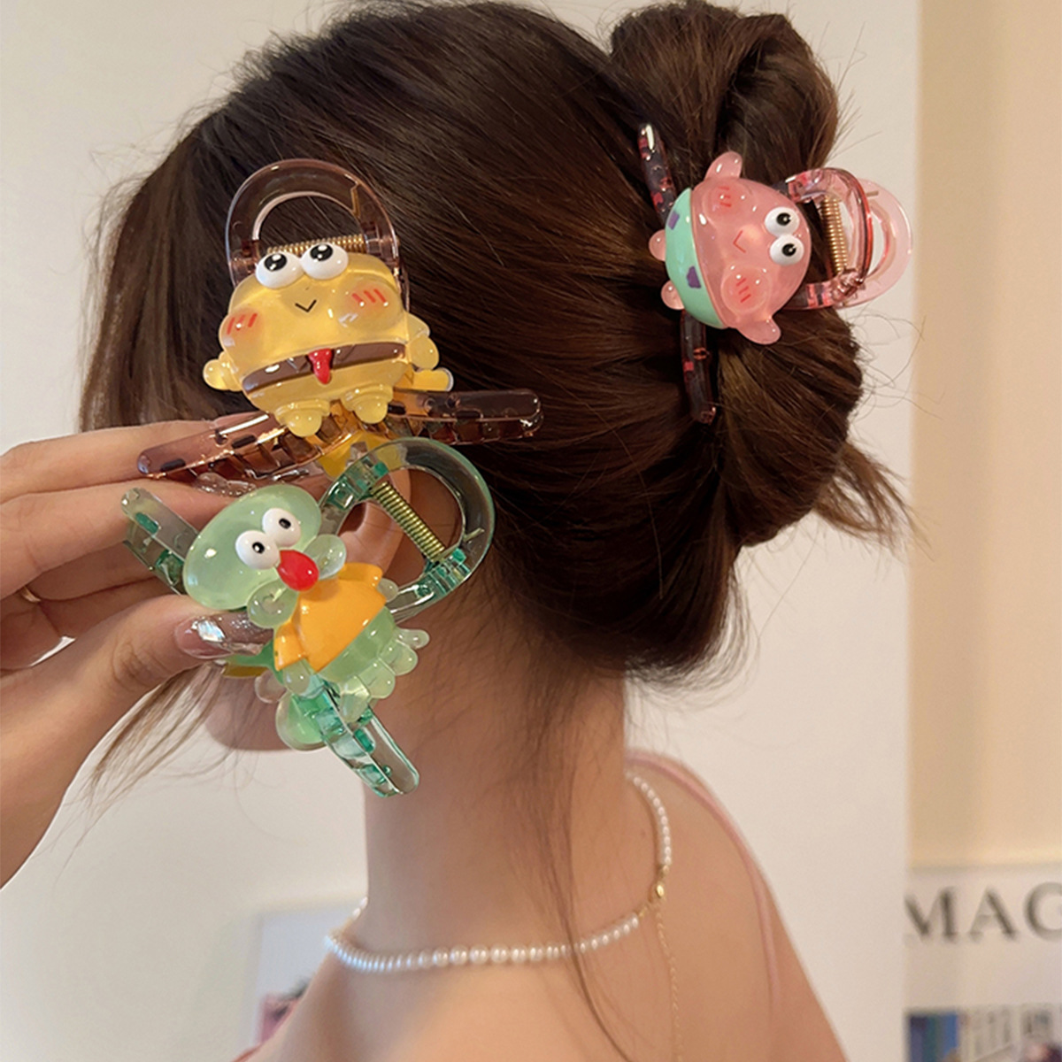 Spongebob SquarePants Patrick Star Cartoon hair clip, new sweet girl bangs clip, cute hair clip side clip hair accessory full figure