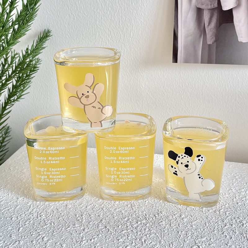 New Year's espresso cup, ounce cup, graduated glass cup, coffee extract, household glass cup, customizable details Picture