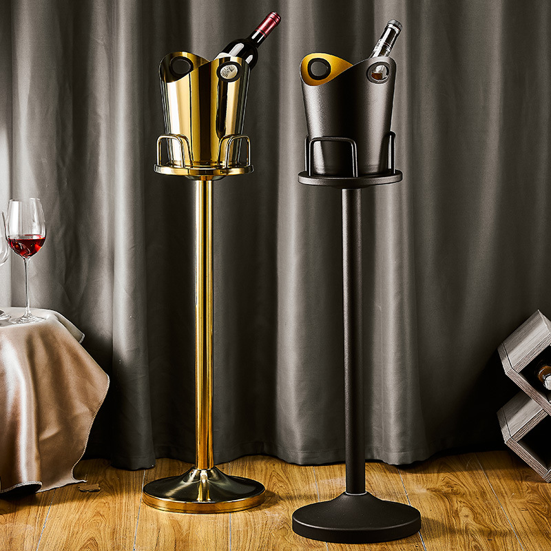 European-style stainless steel champagne barrel luxury rack display, model room decoration, home bar, ktv wine standing ice bucket Application Scenario
