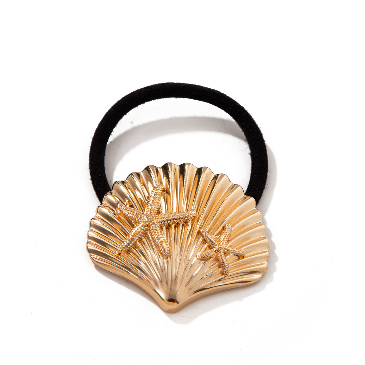 Cross-border European and American accessories, alloy ponytail hair tie, personalized starfish hair accessory, high-end sense, simple and fashionable headwear for ladies Item Picture