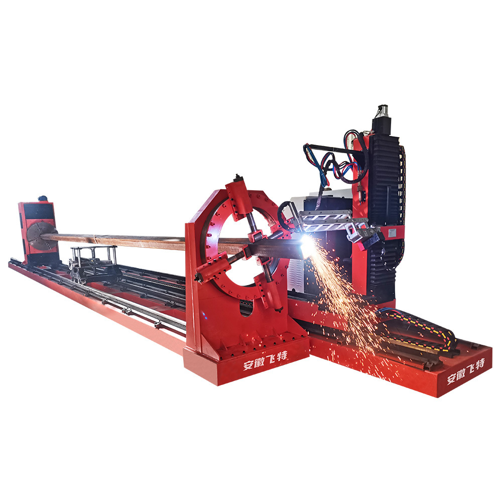 Manufacturer of large-diameter square and round pipe CNC intersection line bevel cutting machine and flame plasma pipe truss cutting machine full figure