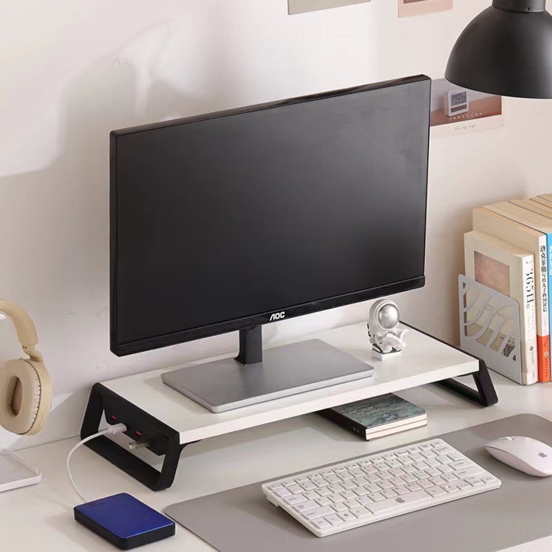 Desktop computer monitor height stand bracket, office computer desktop storage rack, USB interface full figure