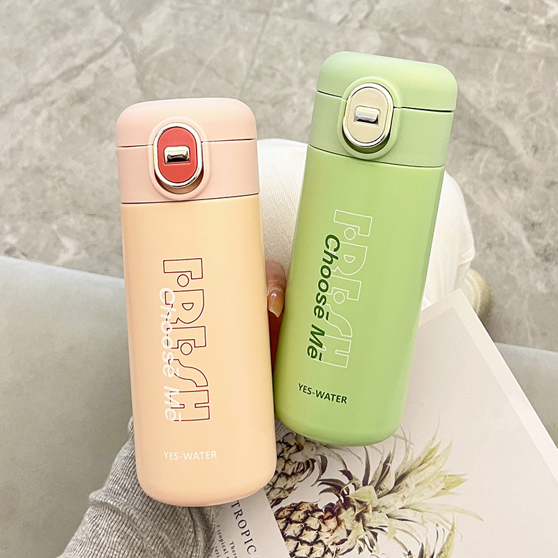 Simple and fresh 316 stainless steel insulated cup, portable water cup for girls, Korean style ins style, personalized and casual cup full figure