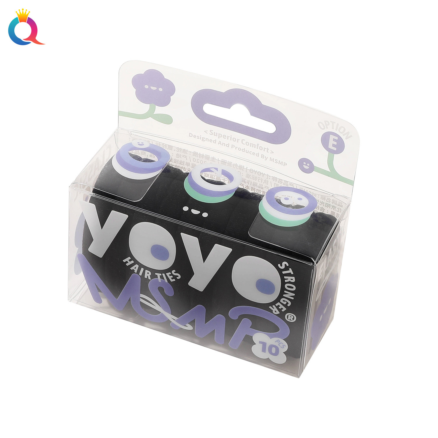 Qiyue Cute Box Towel Band, high-elasticity mixed-color leather band hair tie, seamless hair tie, high ponytail hair tie wholesale Item Picture