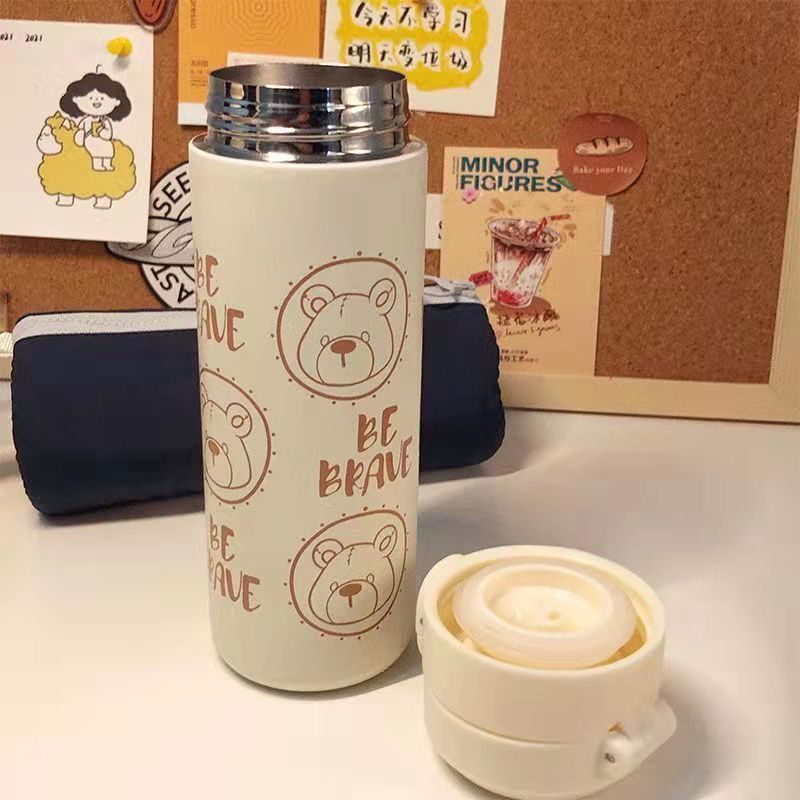 Trendy ins style 304 stainless steel insulated cup, cute and portable pea cup, student boys' and girls' water cup, customized LOGO details Picture