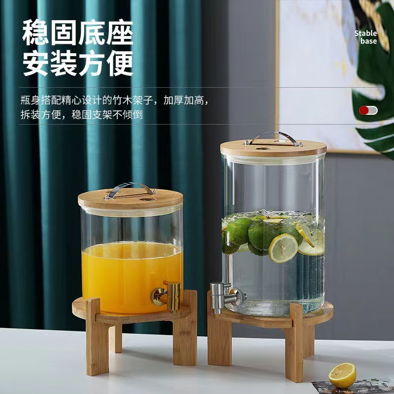 Wholesale household large-capacity high borosilicate glass wine barrels, ginseng wine sealed wine jars, wine jars, wine barrels and wine sets details Picture