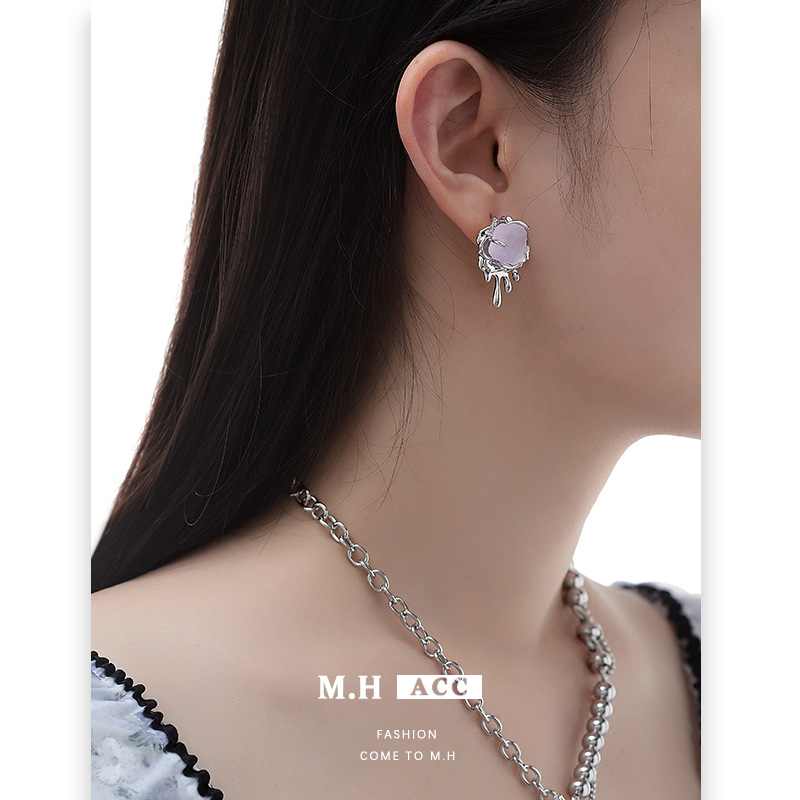 Purple Glacier Series necklace for women, new Chinese-style sweet and cool style, fresh and fashionable, hot girl neck chain, collarbone chain, neck accessory wholesale Specification drawing