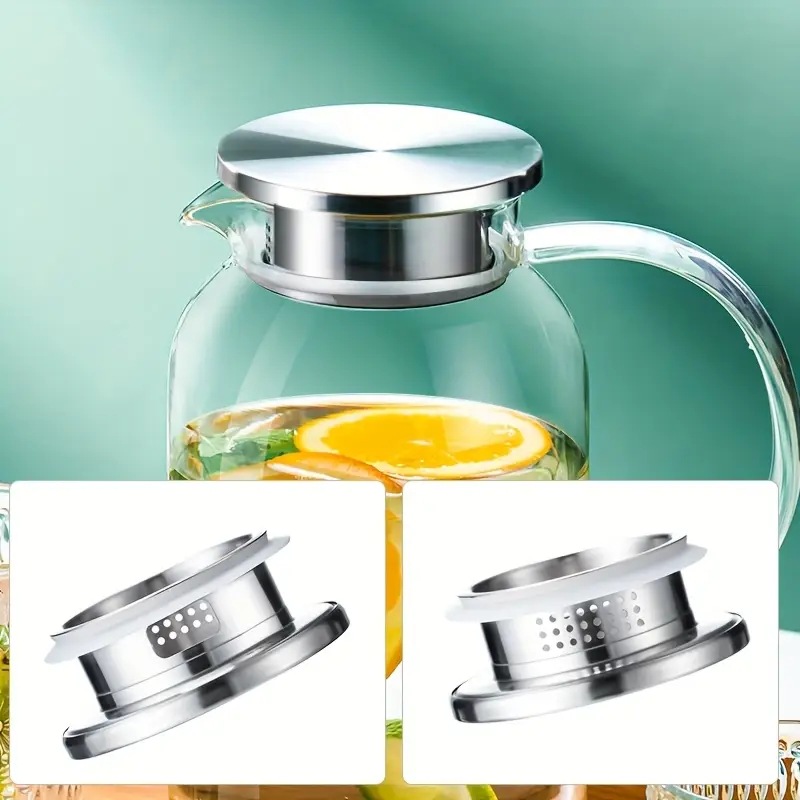High borosilicate glass high-temperature resistant household cooling water bottle, large-capacity cold boiled water cup, fruit teapot, brewing teapot, tying teapot details Picture
