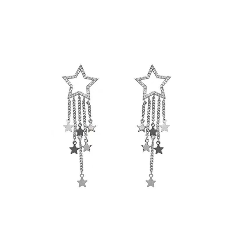 Star River in Dream Star Tassel earrings, light luxury style, niche design, high-end feel, new earrings for women Item Picture