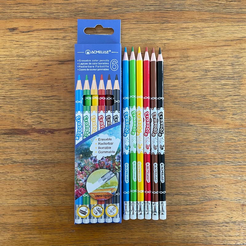 ACMELIAE erasable color pencil for children set of 6pcs full figure