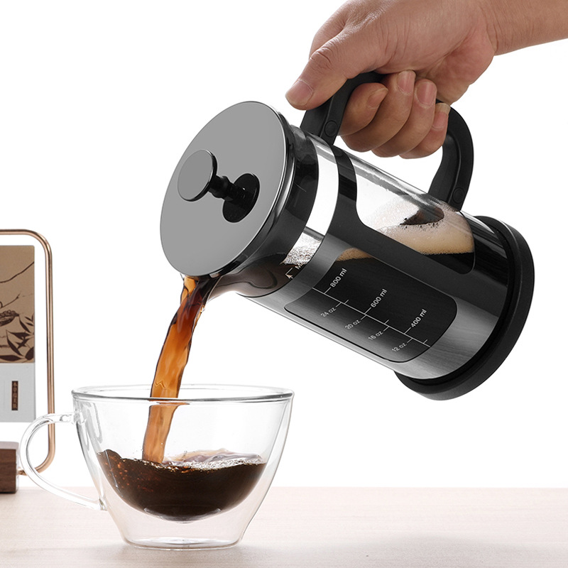 Hand-brewing press, high borosilicate glass household filter tea maker, double-layer filter screen cold brew coffee French filter press Application Scenario