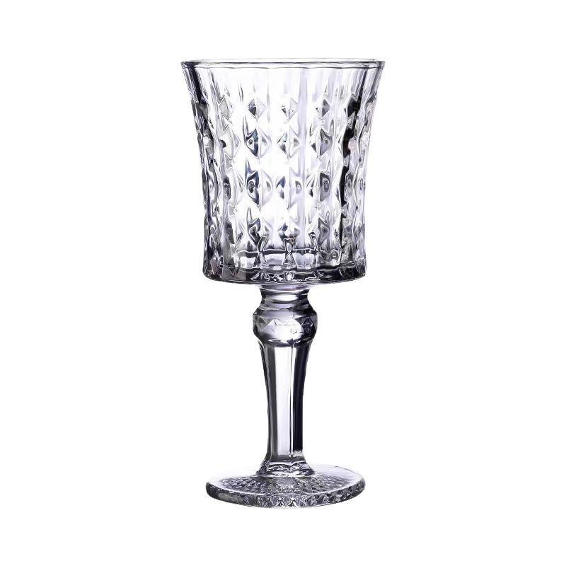 Retro embossed glass cups, creative cocktail cups, highball glasses, champagne glasses, sweet wine glasses, juice cold drink cocktail cups Item Picture