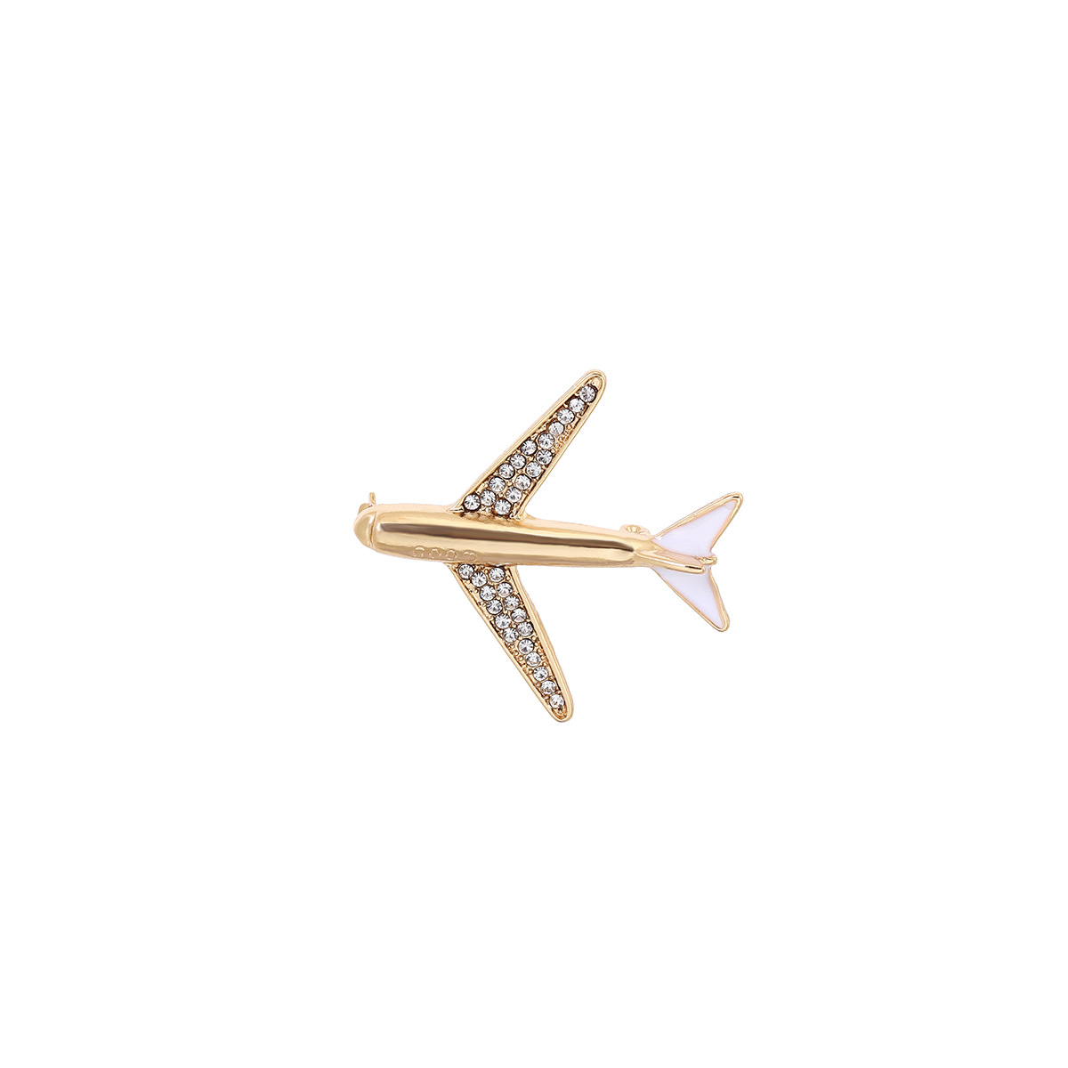 European and American unique design sense, diamond-encrusted airplane collar pin, simple and high-end style, ins style, versatile suit coat pin Item Picture