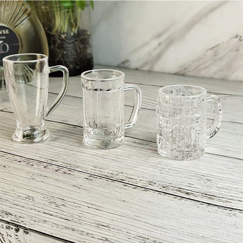 Tree-patterned transparent glass cups with handles for drinking, household white spirit cups, spirits cups, office high-appearance-level tea cups, and master cups Specification drawing