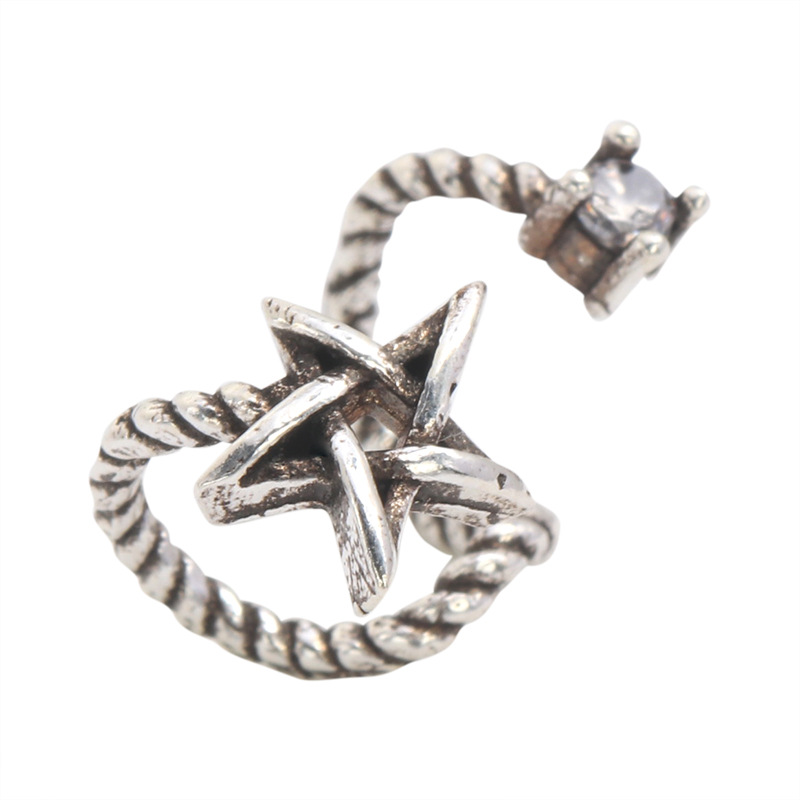Retro five-pointed star ear clips, Korean version S925 silver fresh and clean ear bone clips, ear buckles, no ear holes, student girl Item Picture