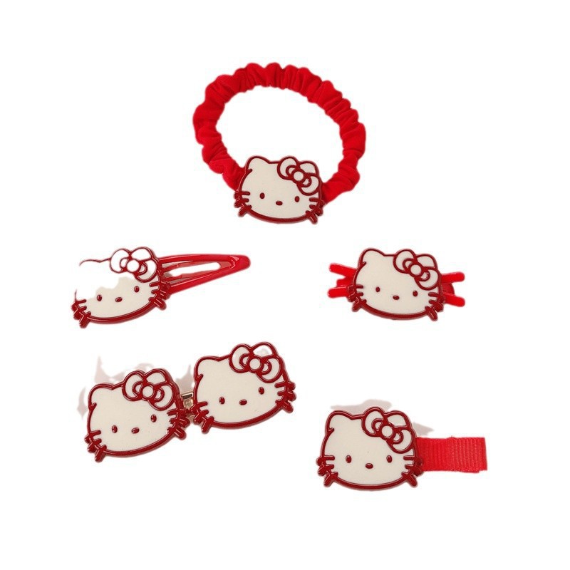 Cute cartoon cat hair clips, red cat hair accessories, children's hair accessories, side clips, bangs, hair clips wholesale Item Picture
