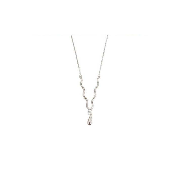 Minimalist water ripple necklace with a cold and feminine style, water drop, versatile, fashionable and high-end look, collarbone chain with a niche design sense Item Picture