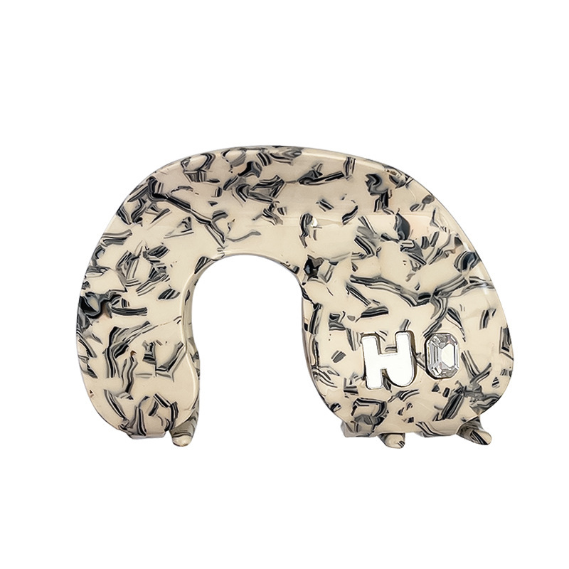 U-shaped acetic acid hairpin, women's hairpin, back head hairpin, shark hairpin, hair clip, headwear, 2023 new style, high-end Item Picture