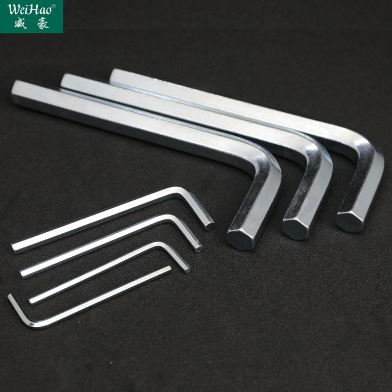 Wholesale of Weihao hardened blue and white zinc Allen wrenches, flat-head L-shaped screwdrivers, 7-shaped small board wrench tools details Picture