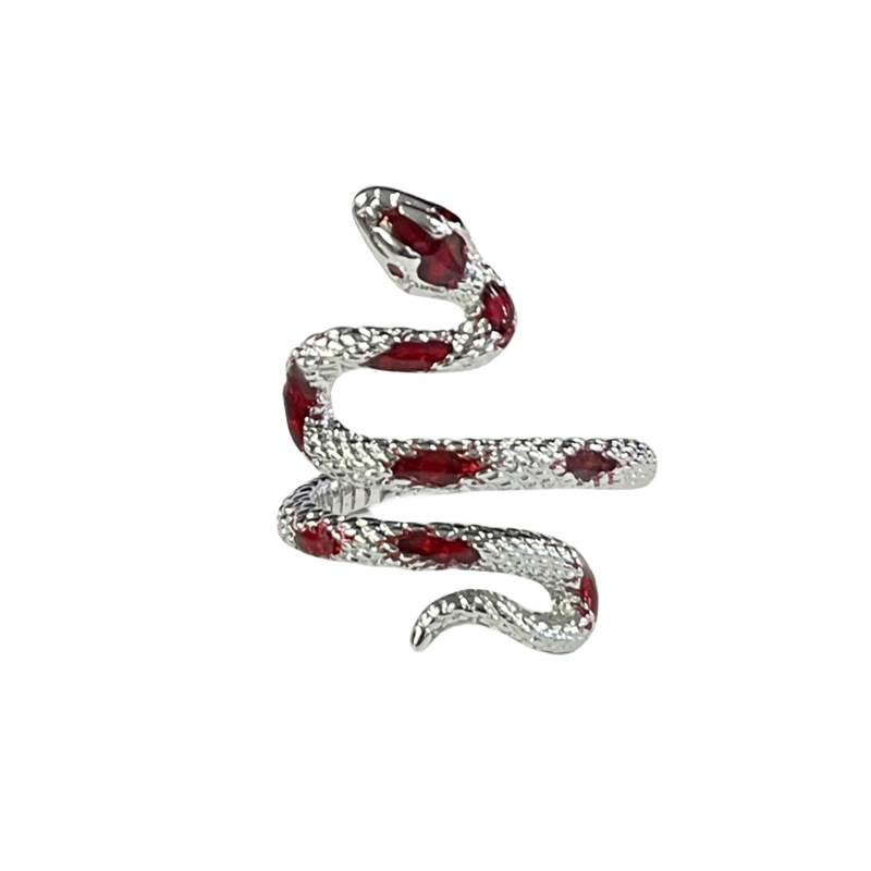 This simple and fashionable textured snake-shaped drip glaze open ring is versatile for women, with a unique and elegant design sense. It is a light luxury ring Item Picture