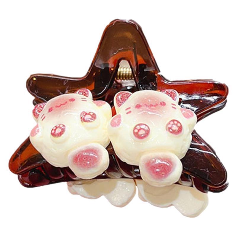 The cute Siamese cat hair clip with a cute and fair fringe clip and a sweet side clip hair accessory Item Picture