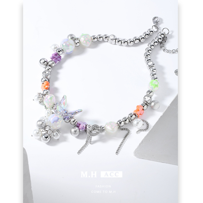 Caidie Heavy Industry's niche design necklace for women 2025 new style, light luxury and sweet collarbone chain, fashionable and high-end necklace Specification drawing
