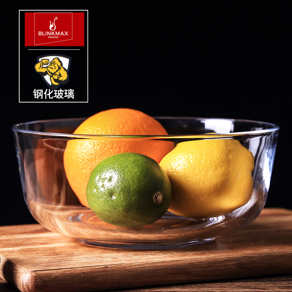 Lizun tempered glass bowls, fruit salad bowls, large-capacity heat-resistant dessert bowls, soup bowls, household baking and egg-beating bowls details Picture