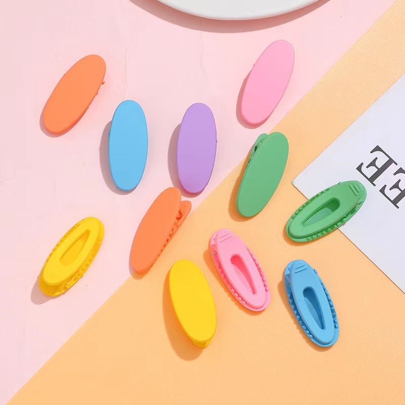 Korean version of ins children's hair clips, DIY oval duckbill clips, broken bangs clips, macaron hair clips Item Picture
