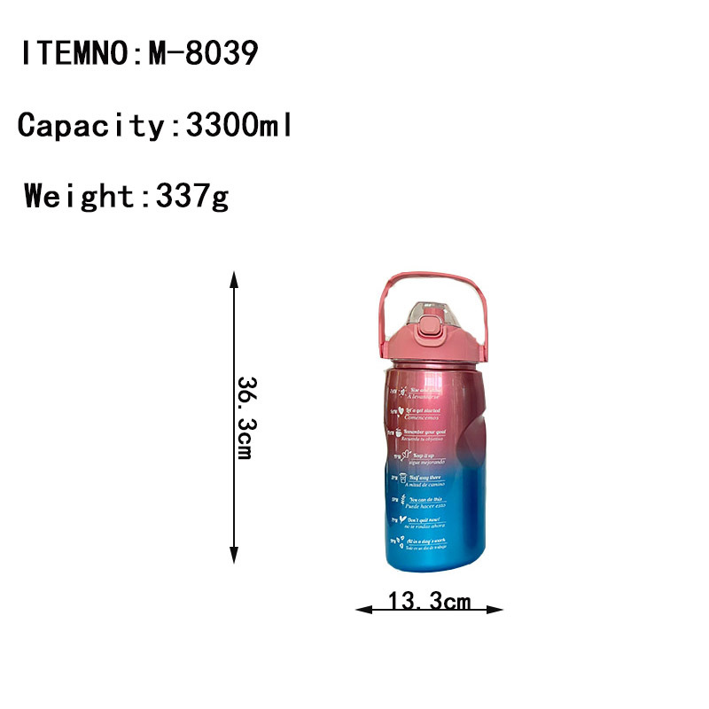 A new high-capacity cross-border e-commerce model with a high appearance level, summer high-gloss gradient color plastic straw water cup and sports water bottle Application Scenario