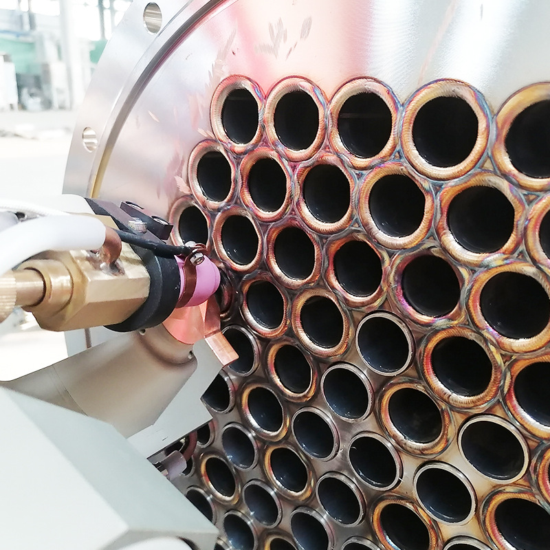 Small tube sheet automatic welding machine, tube leveling, tube extension circumferential seam welding, honeycomb welding machine MWP-65C Application Scenario