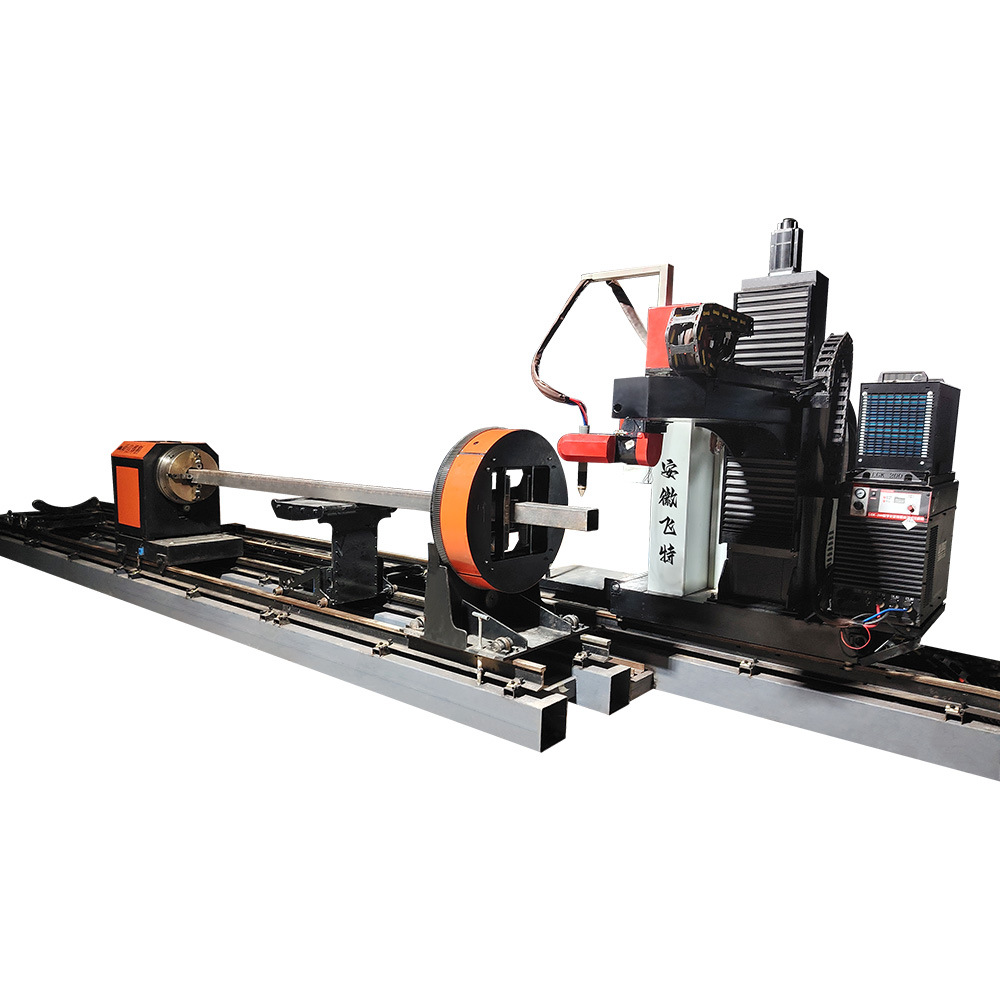 Manufacturer of large-diameter square and round pipe CNC intersection line bevel cutting machine and flame plasma pipe truss cutting machine Specification drawing
