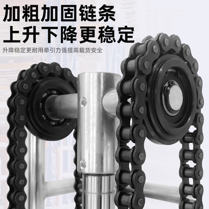 Dry lift truck, 400-kilogram manual electric hydraulic luggage cart, micro forklift, small stacker platform truck Application Scenario
