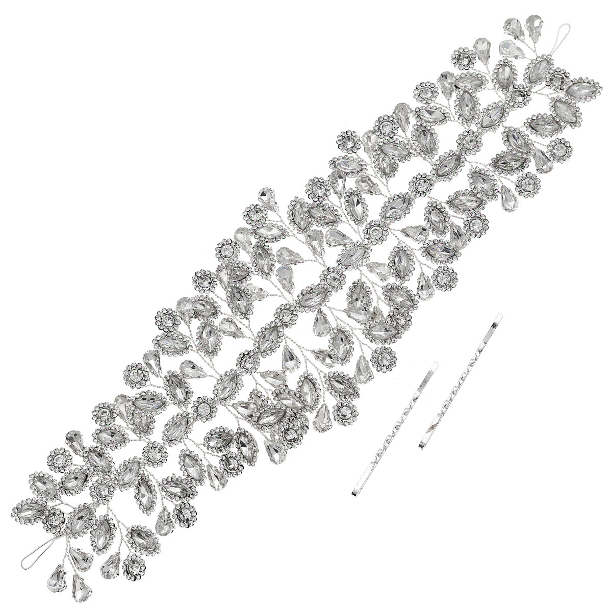 Cross-border hair band for women, luxurious heavy industry water diamond bridal headwear, high-end updo accessory, photo shoot, AB drill bit band Item Picture