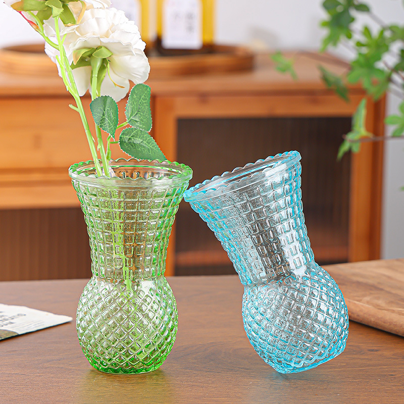 Ins-style high-end European-style simple glass small transparent vase with high appearance level, living room aroma bottle decorative item Specification drawing