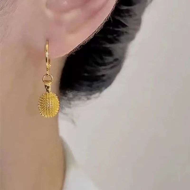 "Durian for a lifetime, lotus for a lifetime ~ Personalized, versatile and elegant durian ear buckles for women, light luxury, niche and high-end design, ear studs. details Picture