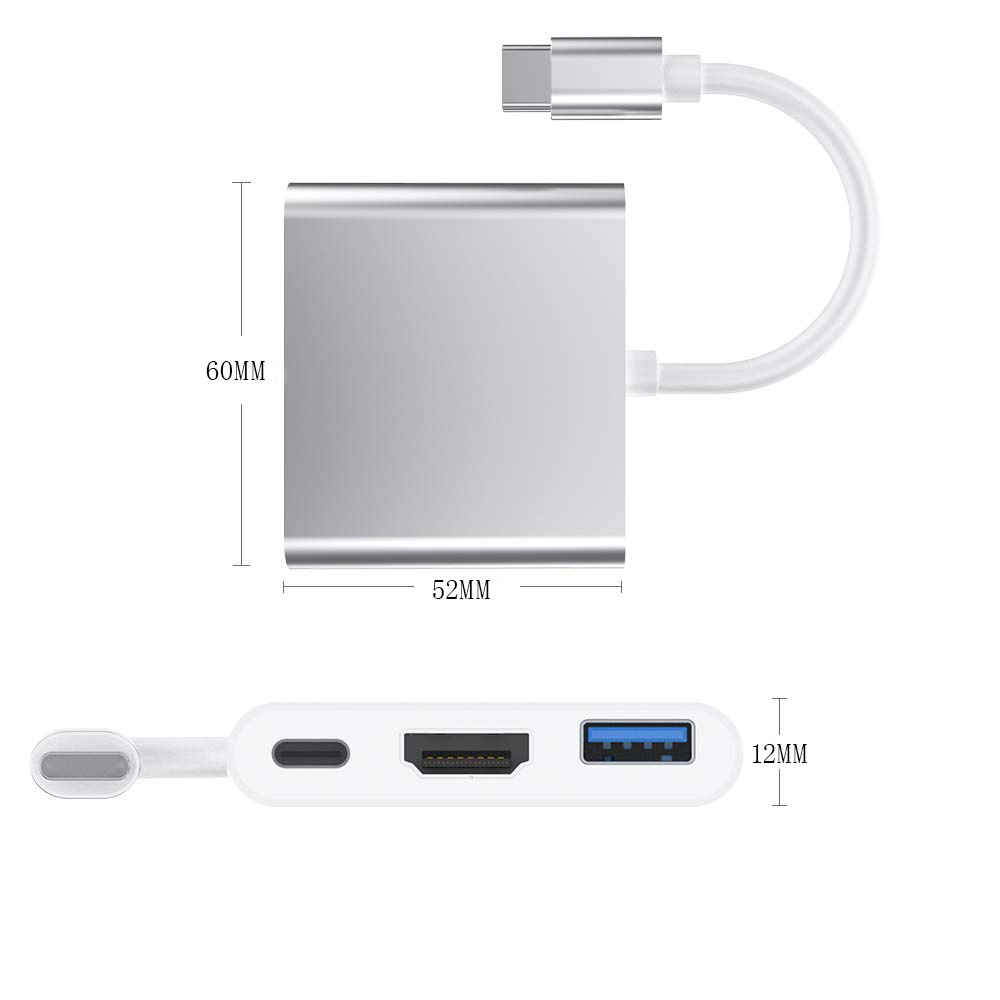 Type-c to hdmi adapter cable, notebook USB hub, swith converter, mobile phone type docking station Item Picture